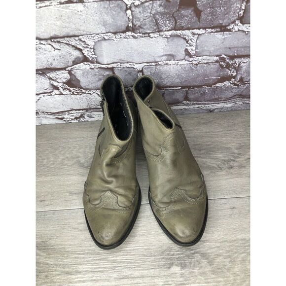 Baske California Green Western Zip Pointed Toe Heel Boots Women Sz 7.5M US/38EU - Picture 13 of 16